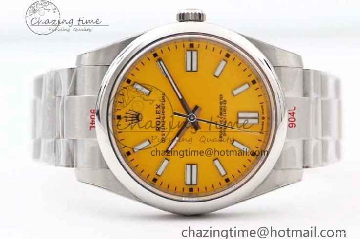 SS Bracelet Oyster 124300 EWF 1:1 41mm 904L Steel Yellow Perpetual Dial Best on A2824 Edition 0314
